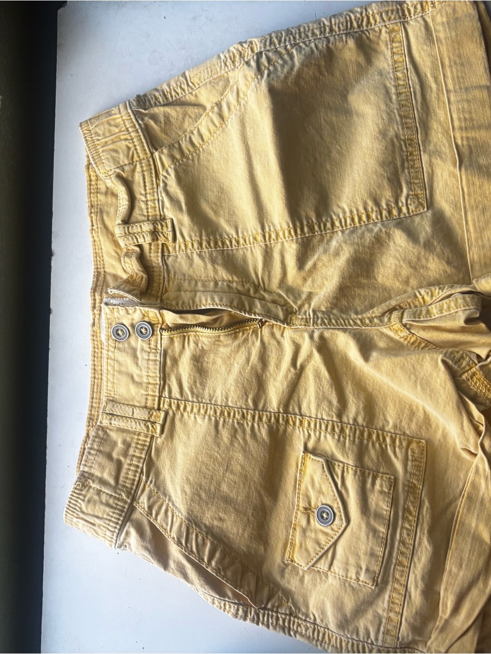 Time and Tru Sunflower Yellow Cargo Shorts